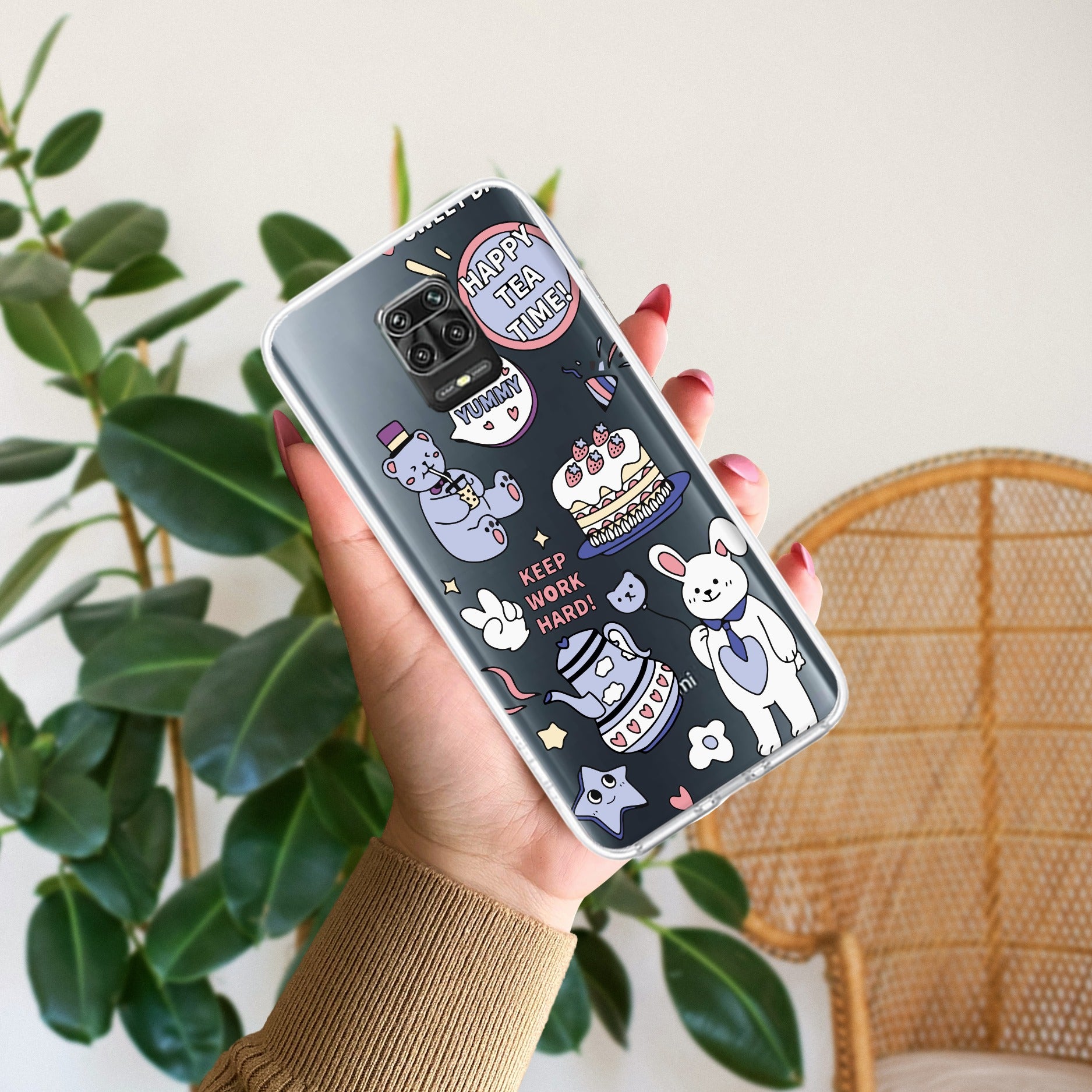 Happy Tea Time Transparent Silicon Case For Redmi/Xiaomi