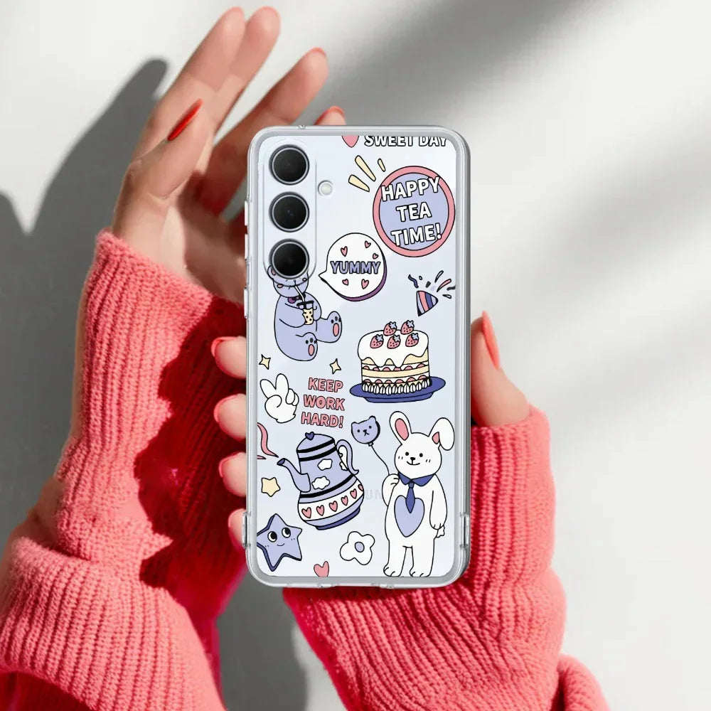 Happy Tea Time Anti Yellow Case For Samsung Galaxy F15 5G