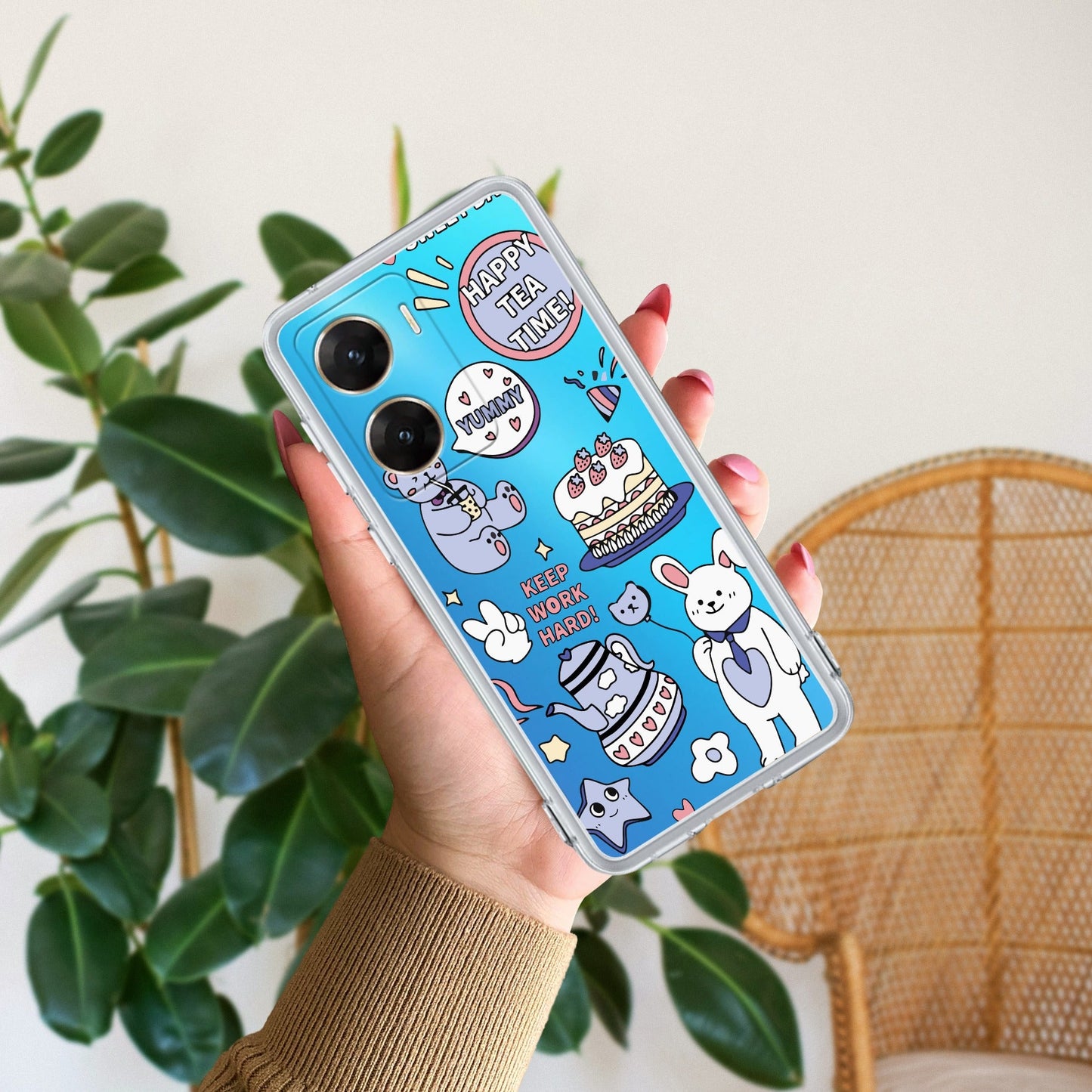 Happy Tea Time Transparent Silicon Case For Vivo
