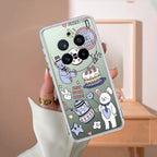 Happy Tea Time Transparent Silicon Case For Vivo T4R 5G