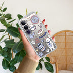 Happy Tea Time Transparent Silicon Case For Vivo Y300 5G