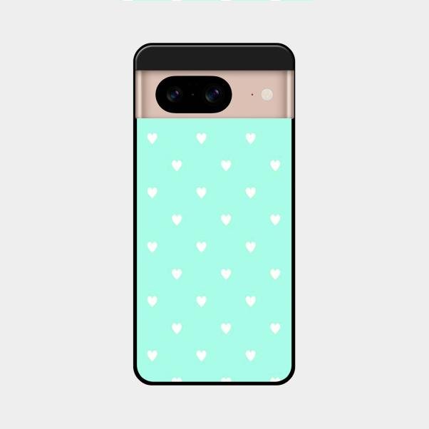 Heart Design Glossy Metal Case Cover For Google Pixel 8 5G