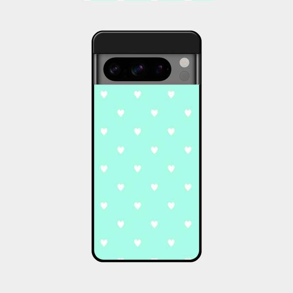 Heart Design Glossy Metal Case Cover For Google Pixel 8 Pro 5G