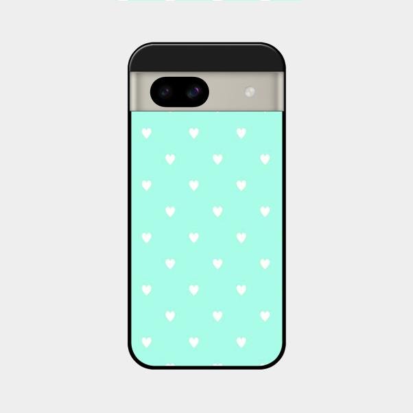 Heart Design Glossy Metal Case Cover For Google Pixel 8A 5G