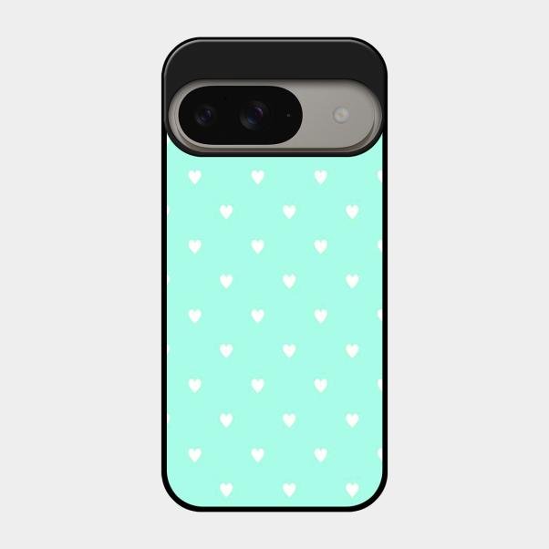 Heart Design Glossy Metal Case Cover For Google Pixel 9 5G