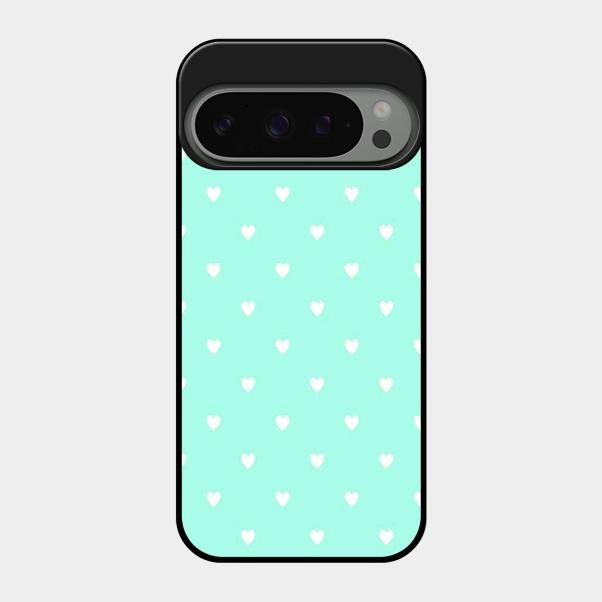Heart Design Glossy Metal Case Cover For Google Pixel 9 Pro 5G
