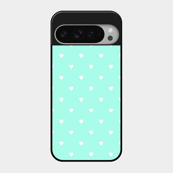 Heart Design Glossy Metal Case Cover For Google Pixel 9 Pro Xl