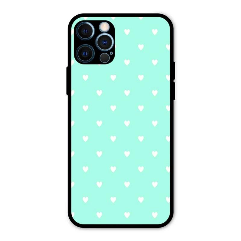 Heart Design Glossy Metal Case Cover For iPhone 12 Pro Max