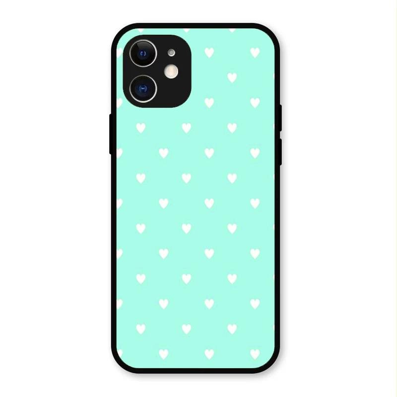 Heart Design Glossy Metal Case Cover For iPhone 12