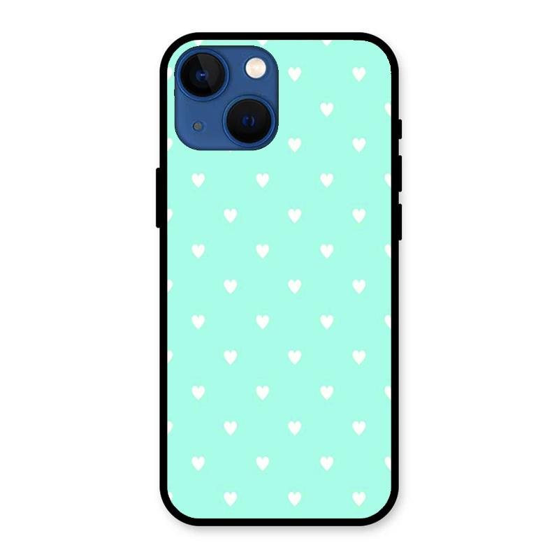 Heart Design Glossy Metal Case Cover For iPhone 13 mini