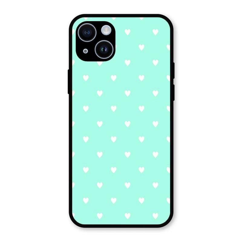 Heart Design Glossy Metal Case Cover For iPhone 14 Plus