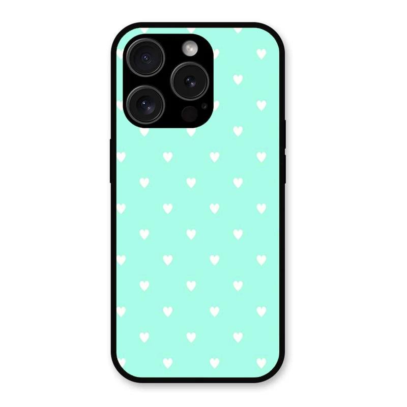 Heart Design Glossy Metal Case Cover For iPhone 15 Pro Max