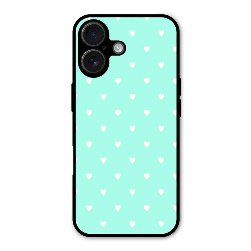 Heart Design Glossy Metal Case Cover For iPhone 16