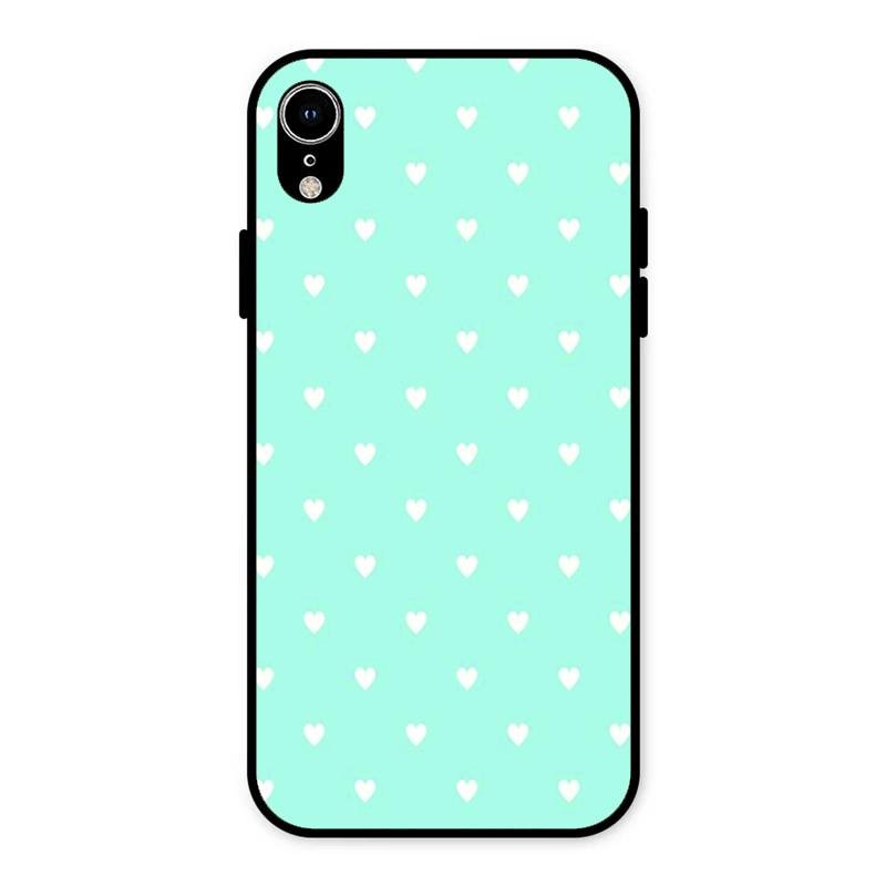 Heart Design Glossy Metal Case Cover For iPhone XR