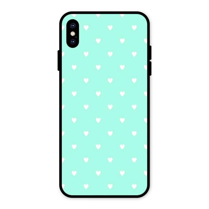 Heart Design Glossy Metal Case Cover For iPhone XS Max