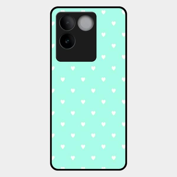 Heart Design Glossy Metal Case Cover For Iqoo Z7 Pro 5G