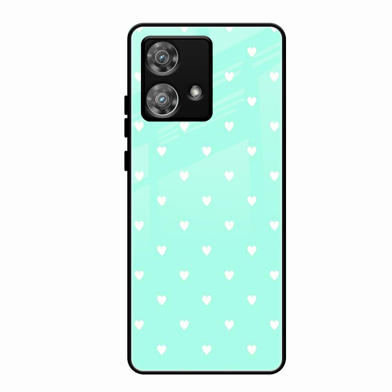 Heart Design Glossy Metal Case Cover For Motorola Edge 40 5G