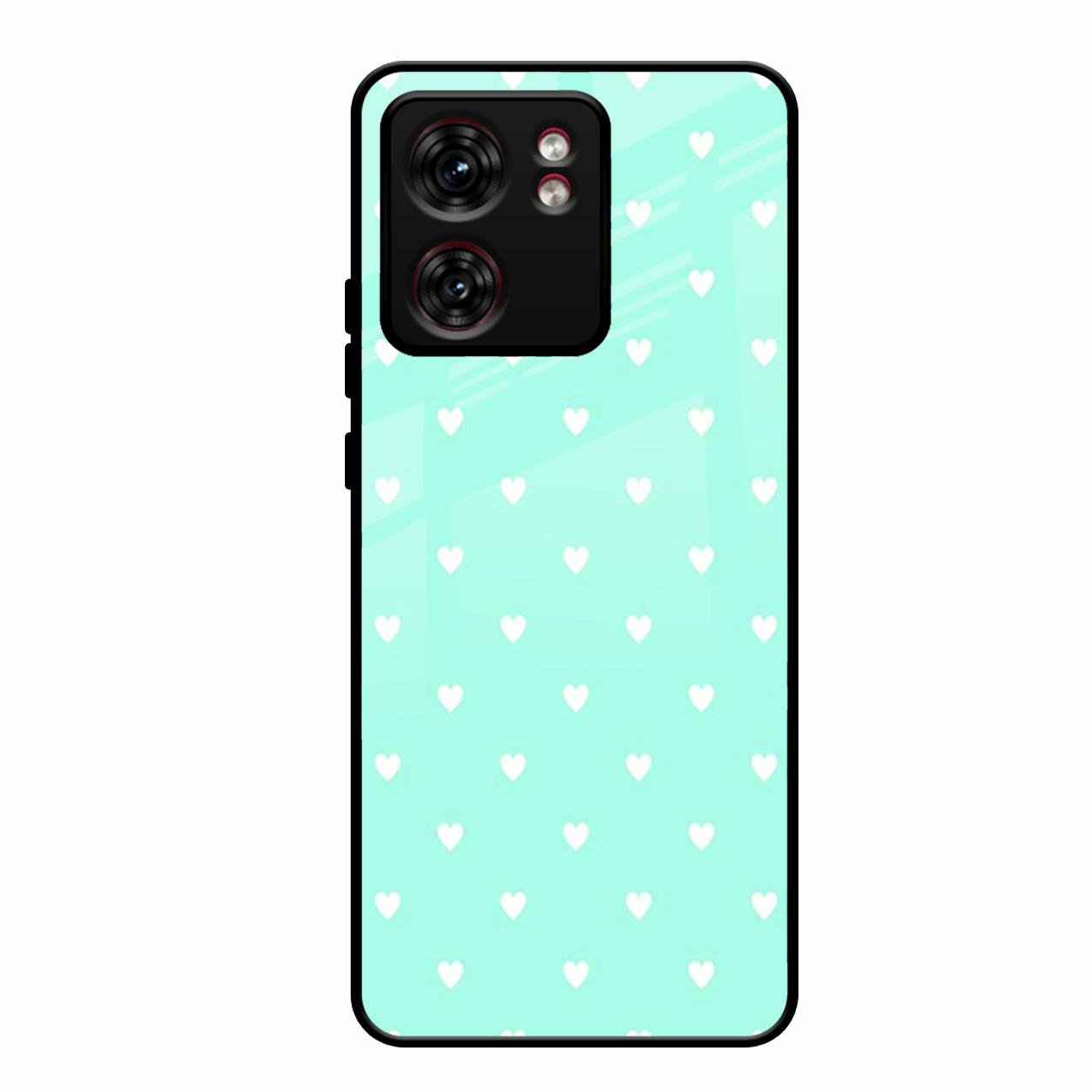 Heart Design Glossy Metal Case Cover For Motorola Edge 40