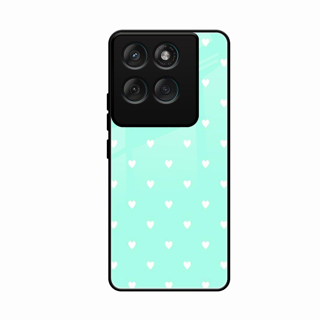Heart Design Glossy Metal Case Cover For Motorola Edge 60 Pro 5G