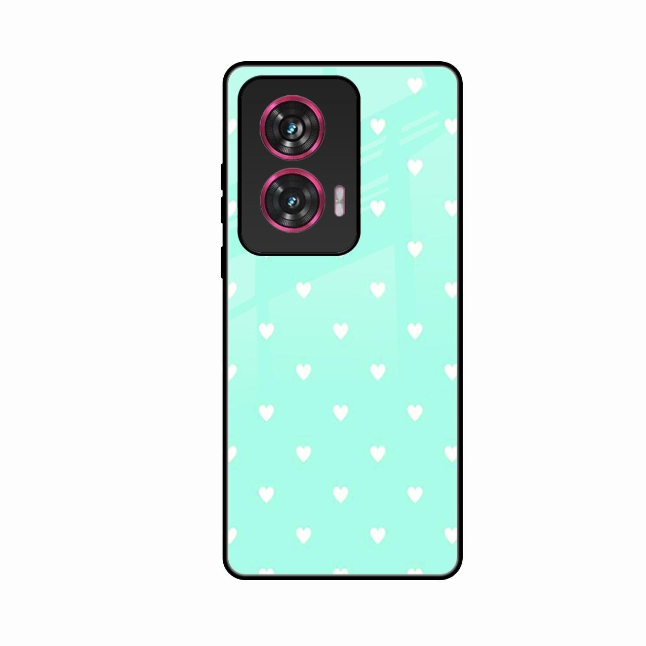 Heart Design Glossy Metal Case Cover For Motorola G85 5G