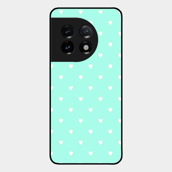Heart Design Glossy Metal Case Cover For Oneplus 11 5G
