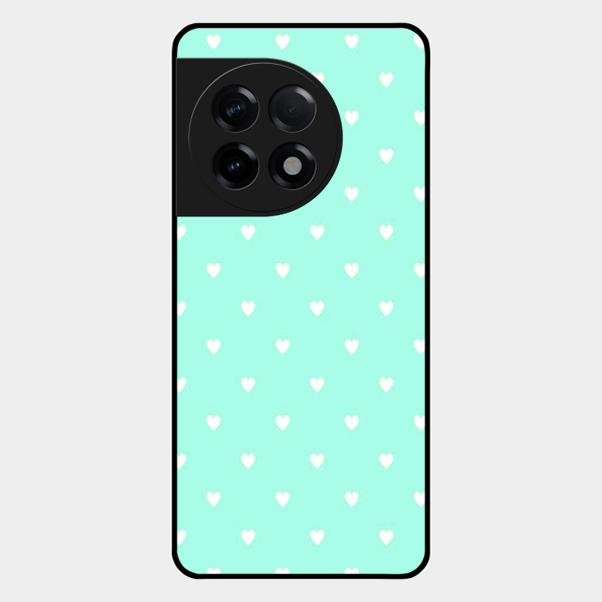 Heart Design Glossy Metal Case Cover For Oneplus 11R 5G