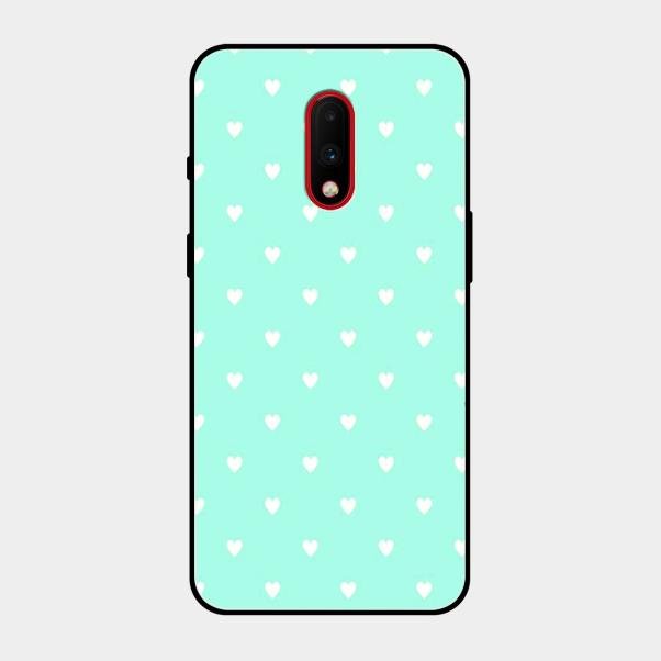 Heart Design Glossy Metal Case Cover For Oneplus 7