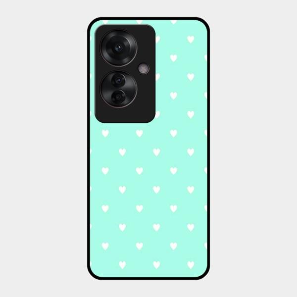Heart Design Glossy Metal Case Cover For Oppo F25 Pro 5G