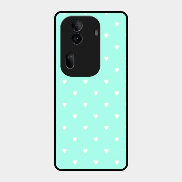 Heart Design Glossy Metal Case Cover For Oppo Reno 11 Pro 5G