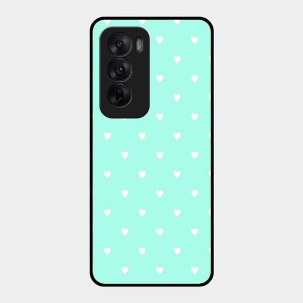 Heart Design Glossy Metal Case Cover For Oppo Reno 12 5G