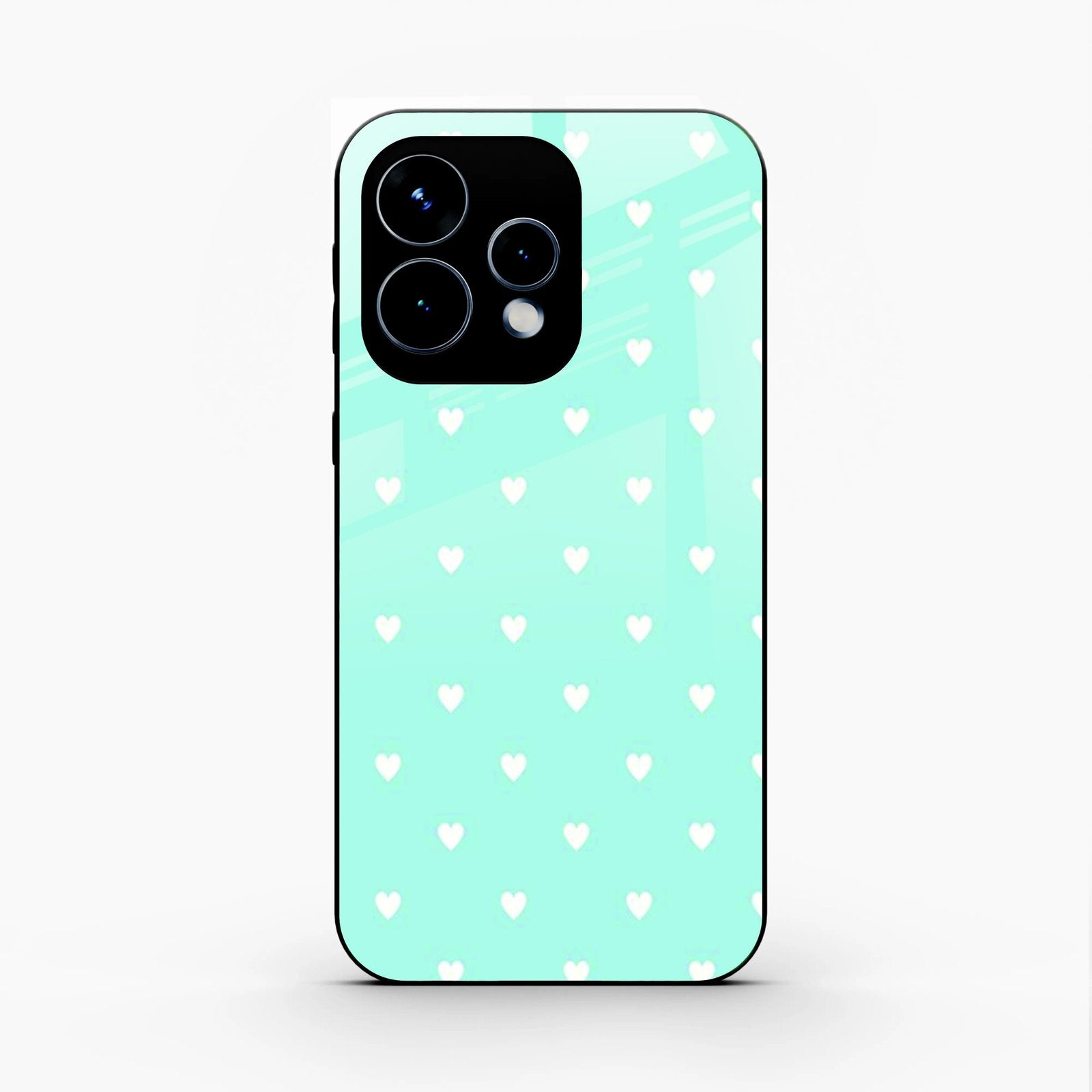 Heart Design Glossy Metal Case Cover For Oppo Reno 15 5G
