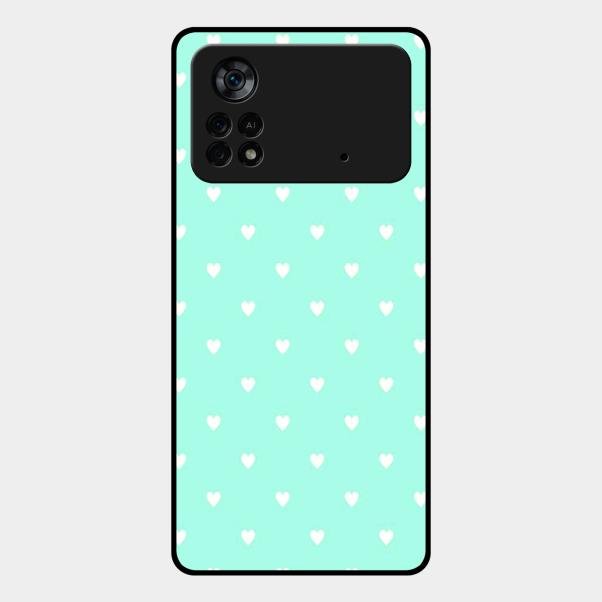 Heart Design Glossy Metal Case Cover For Poco X4 Pro 5G
