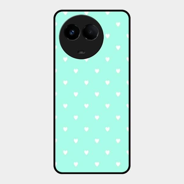 Heart Design Glossy Metal Case Cover For Realme 11X 5G