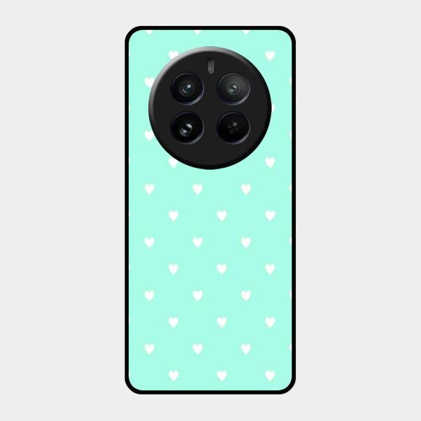 Heart Design Glossy Metal Case Cover For Realme 12 Pro 5G