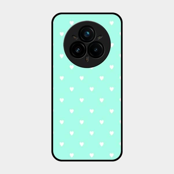 Heart Design Glossy Metal Case Cover For Realme 14 Pro 5G