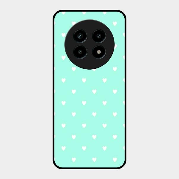 Heart Design Glossy Metal Case Cover For Realme 14 Pro Lite 5G