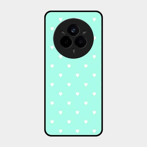 Heart Design Glossy Metal Case Cover For Realme 14 Pro Plus 5G