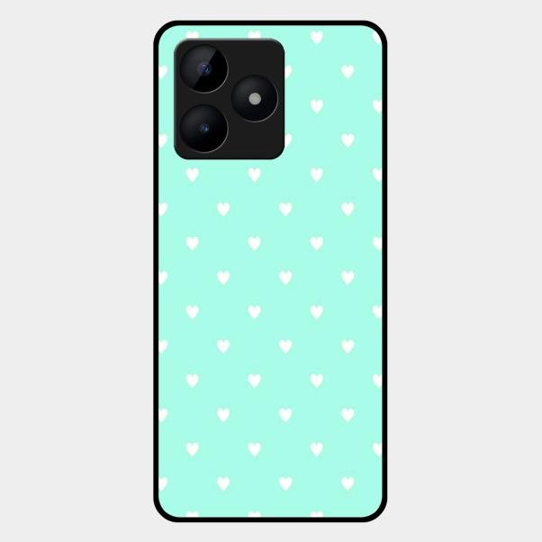 Heart Design Glossy Metal Case Cover For Realme C53