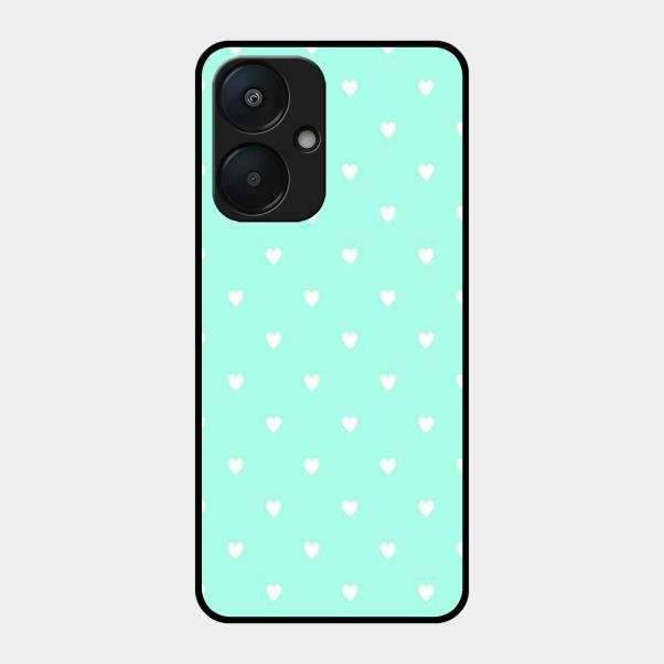 Heart Design Glossy Metal Case Cover For Redmi 13C 5G