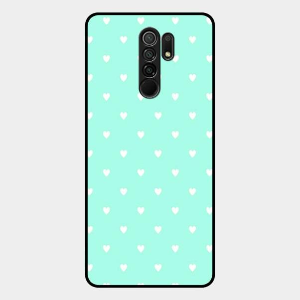 Heart Design Glossy Metal Case Cover For Redmi 9 Prime