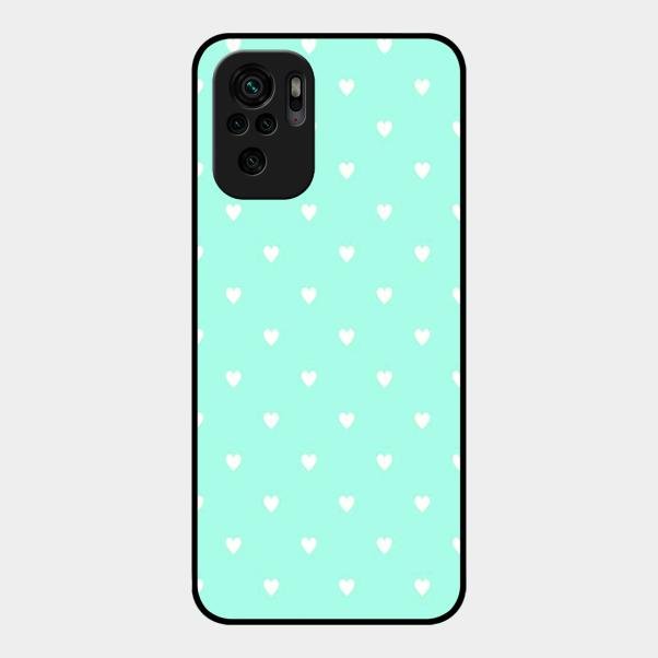 Heart Design Glossy Metal Case Cover For Redmi Note 10