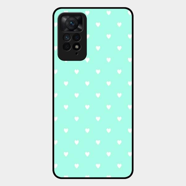 Heart Design Glossy Metal Case Cover For Redmi Note 11 Pro Plus 5G