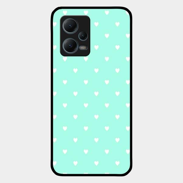Heart Design Glossy Metal Case Cover For Redmi Note 12 5G
