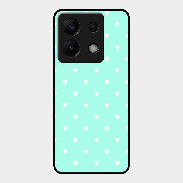 Heart Design Glossy Metal Case Cover For Redmi Note 13 Pro 5G