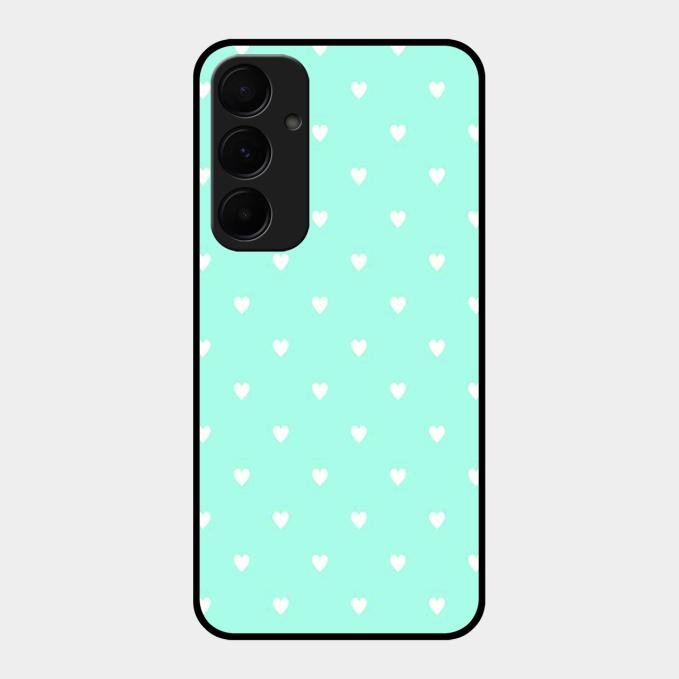 Heart Design Glossy Metal Case Cover For Samsung Galaxy A55 5G