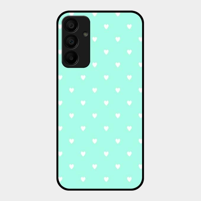 Heart Design Glossy Metal Case Cover For Samsung Galaxy M15 5G