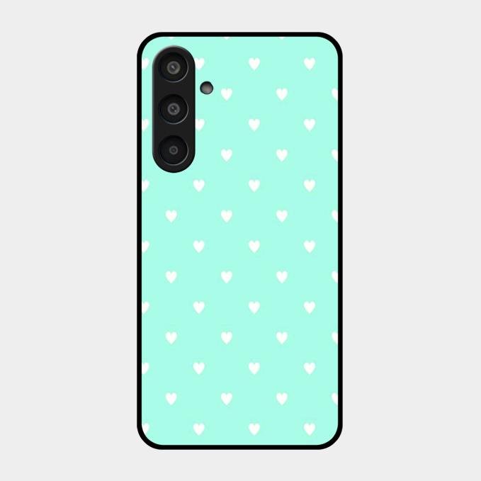 Heart Design Glossy Metal Case Cover For Samsung Galaxy M35 5G