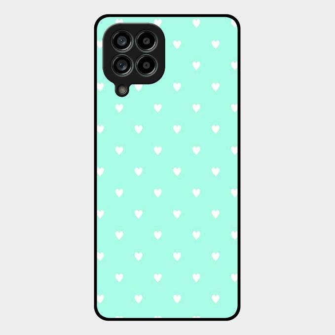 Heart Design Glossy Metal Case Cover For Samsung Galaxy M53 5G