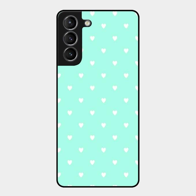 Heart Design Glossy Metal Case Cover For Samsung Galaxy S21 Plus