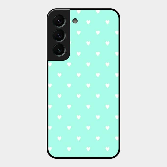 Heart Design Glossy Metal Case Cover For Samsung Galaxy S22 Plus 5G